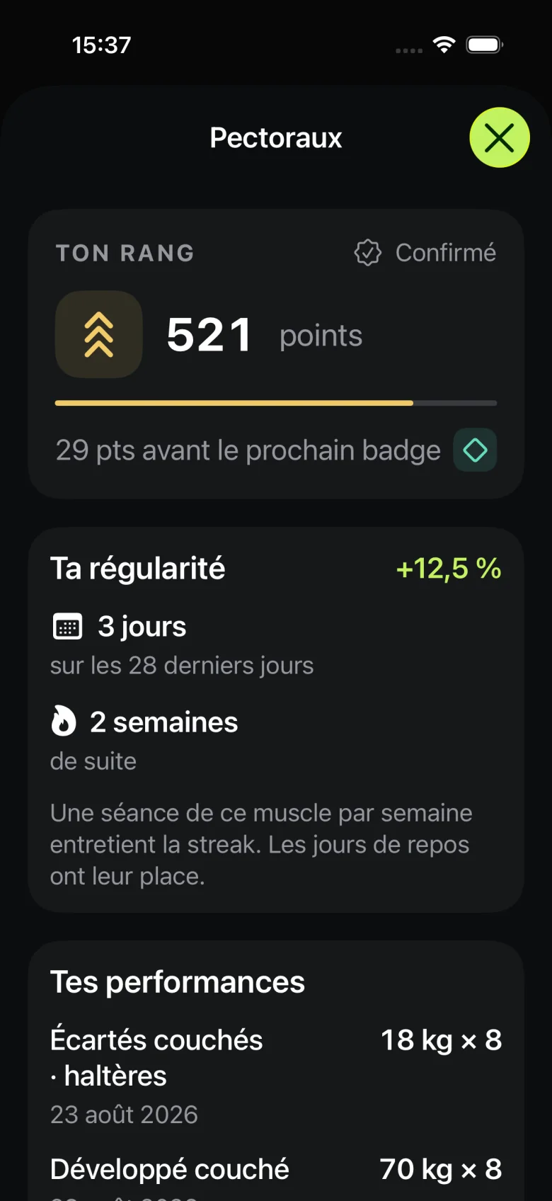 Les rangs musculaires Aven